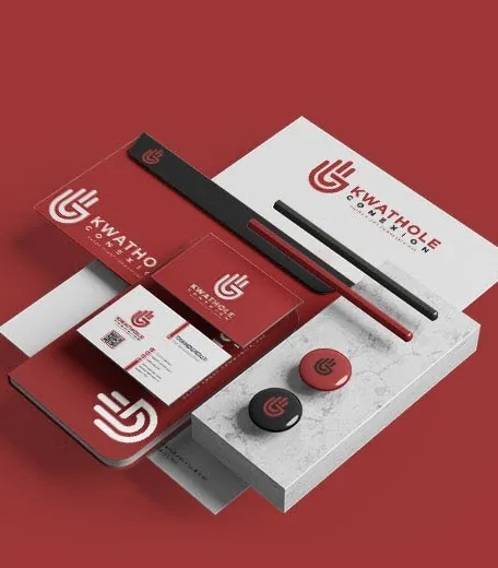 Kwathole stationery set in red and white