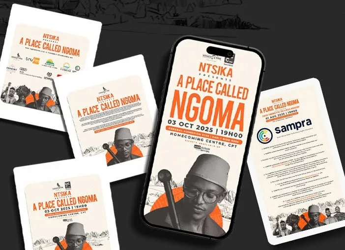A Place Called Ngoma tour posters and phone story artwork